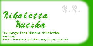 nikoletta mucska business card